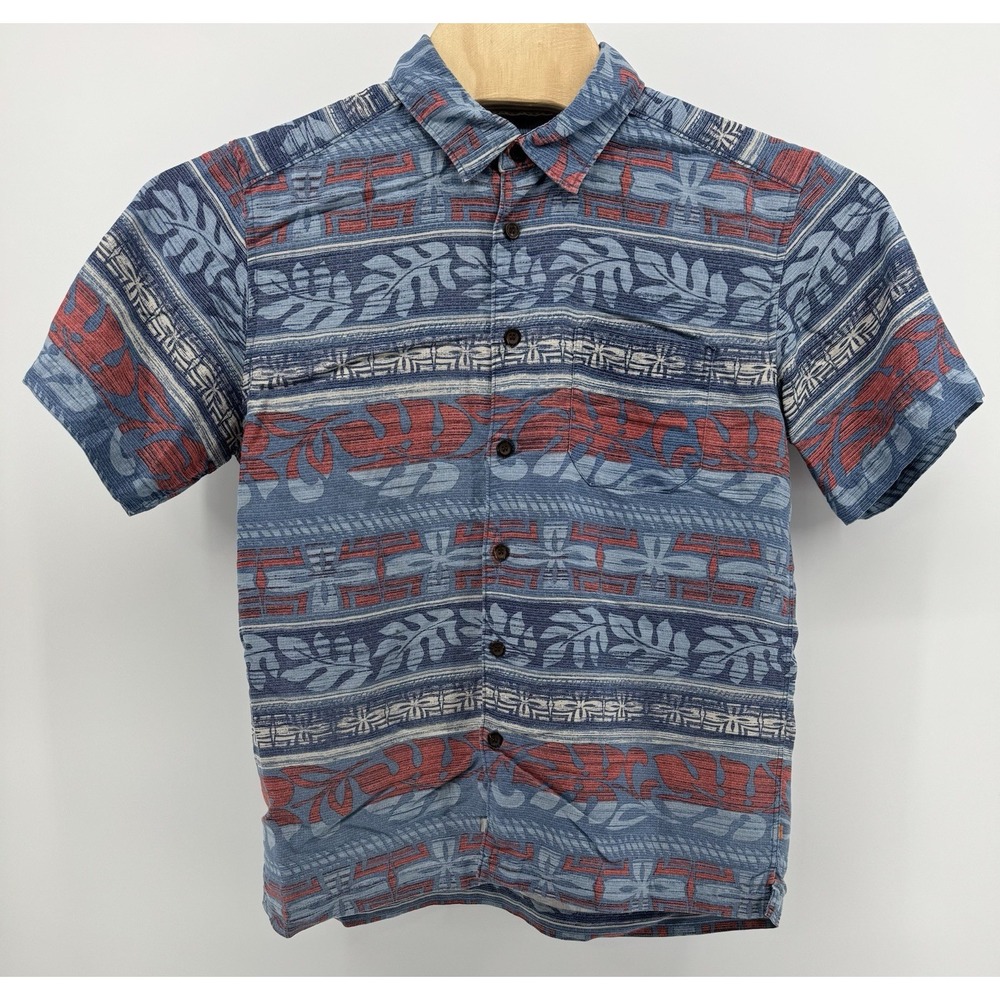 Quicksilver Waterman Hawaiian Shirt Men's Size S Floral Tropical Beach Aloha